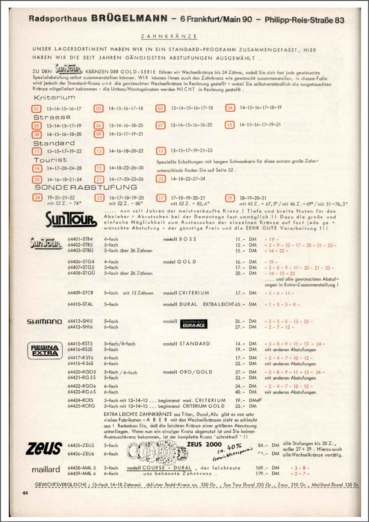 Brügelmann catalog (1976)