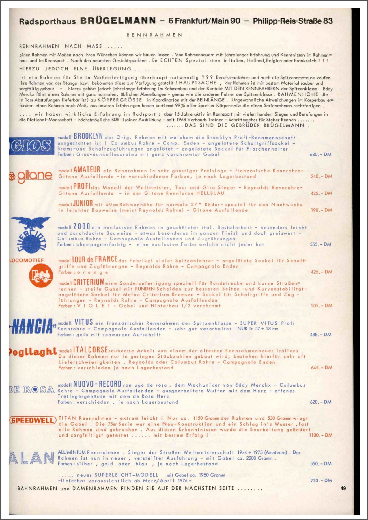Brügelmann catalog (1976)