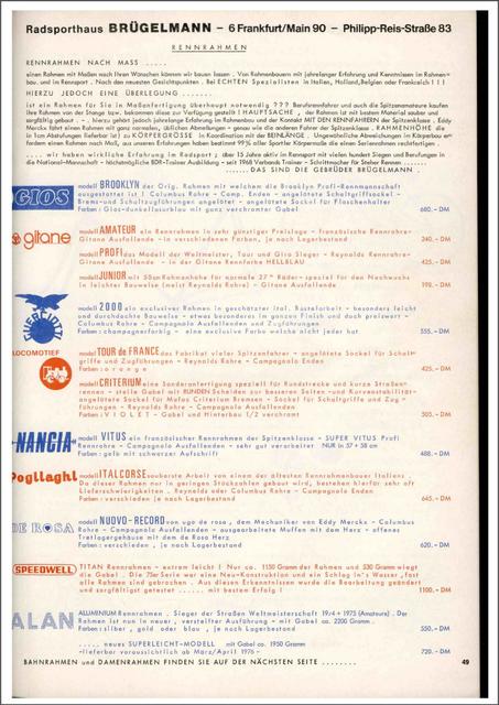 Brügelmann catalog (1976)