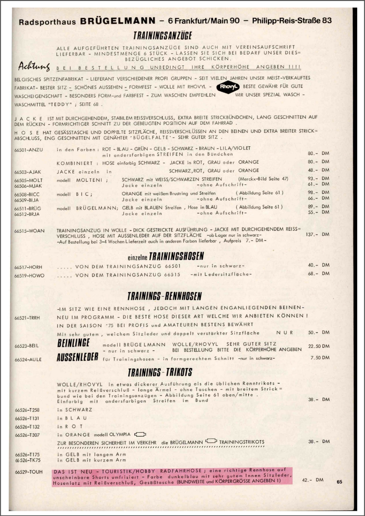 Brügelmann catalog (1976)