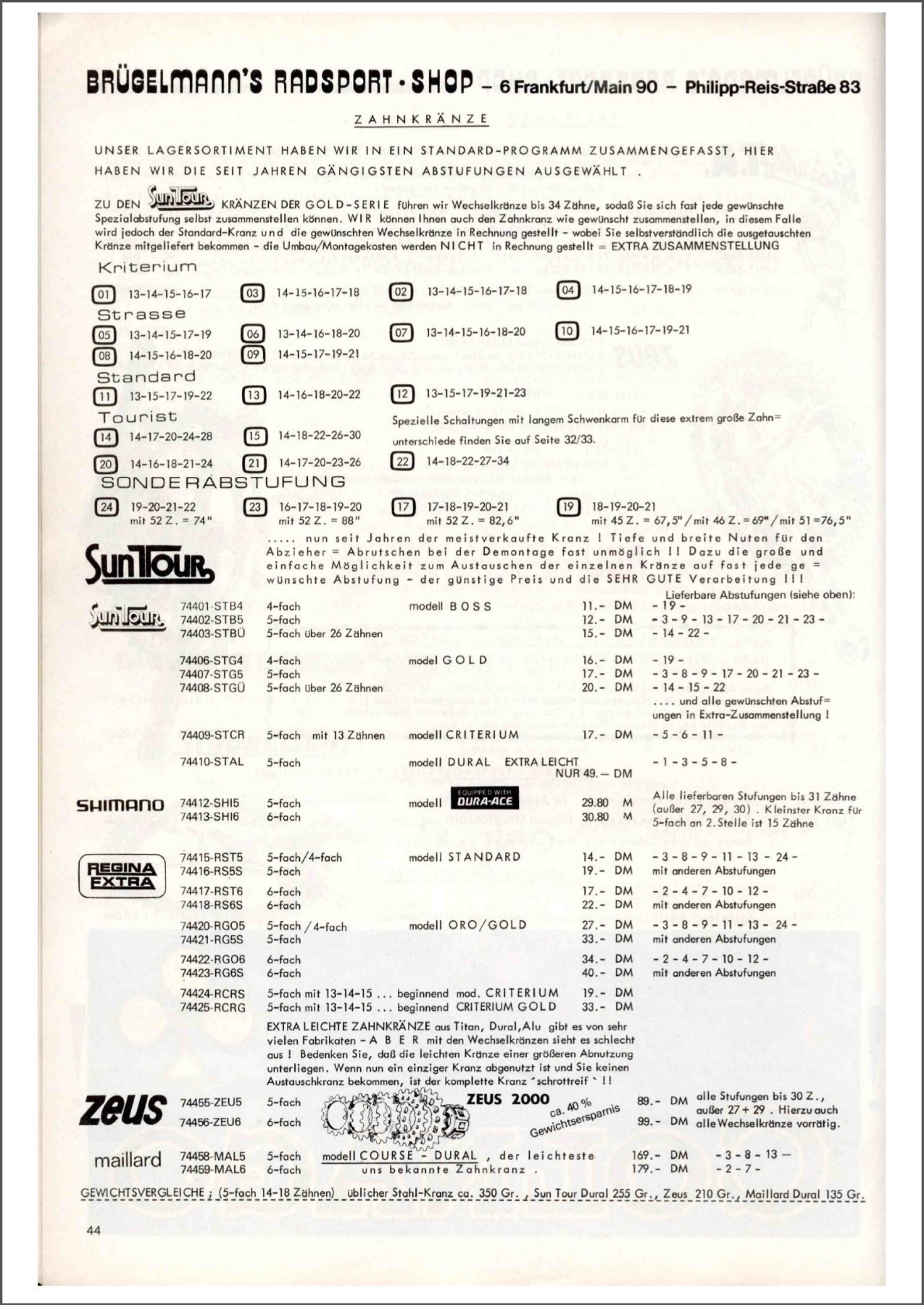 Brügelmann catalog (1977)