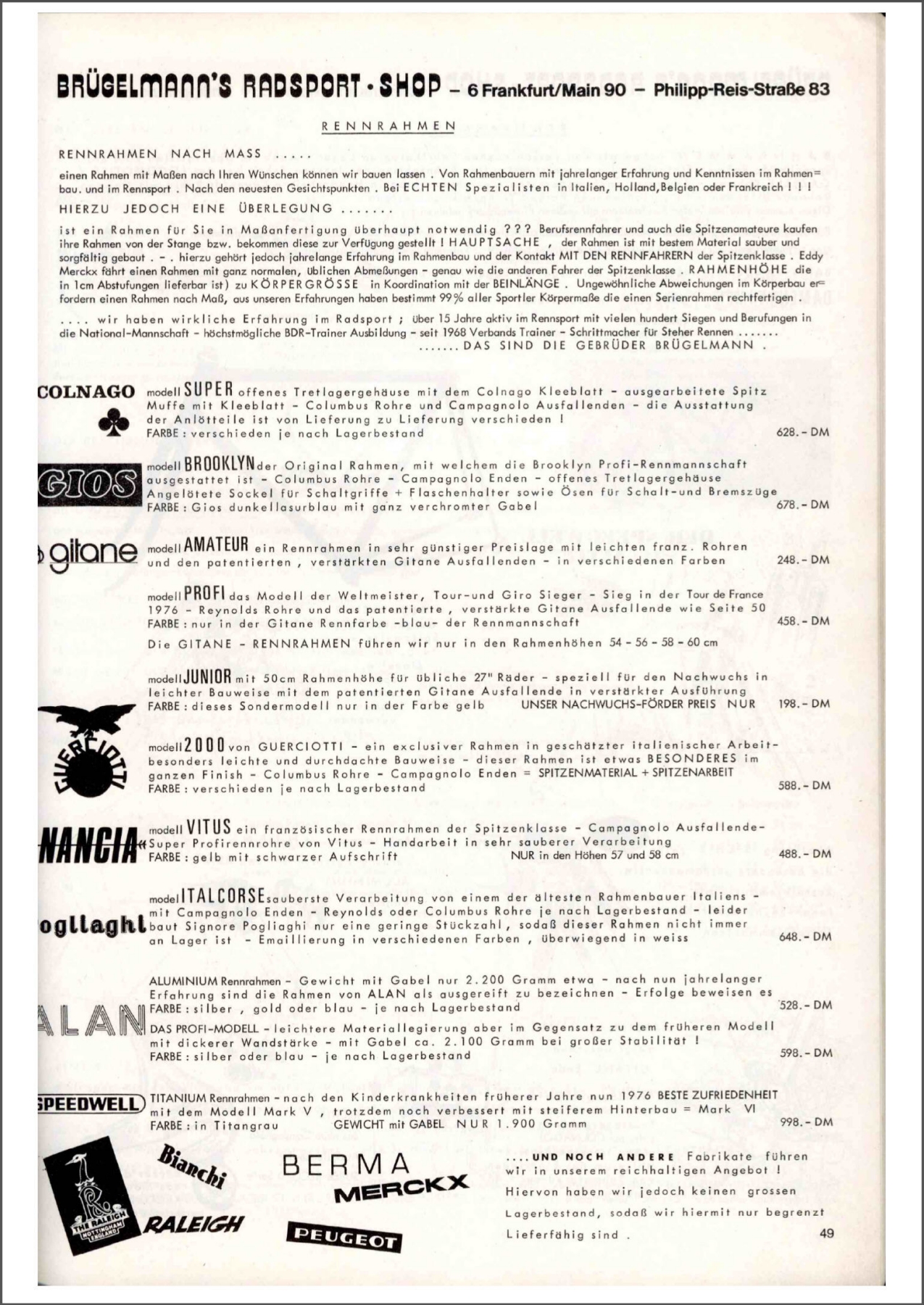 Brügelmann catalog (1977)
