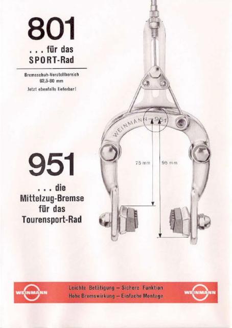 Weinmann 801 / 951 brake caliper instructions (09-1962)