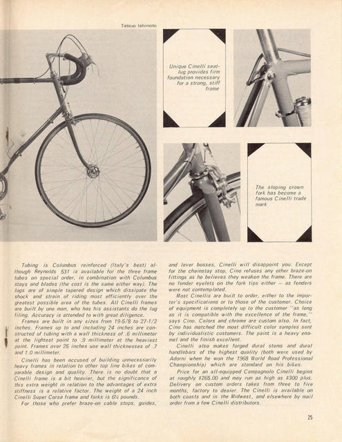 <------ Bicycling Magazine 04-1969 ------> Cinelli Super Corsa