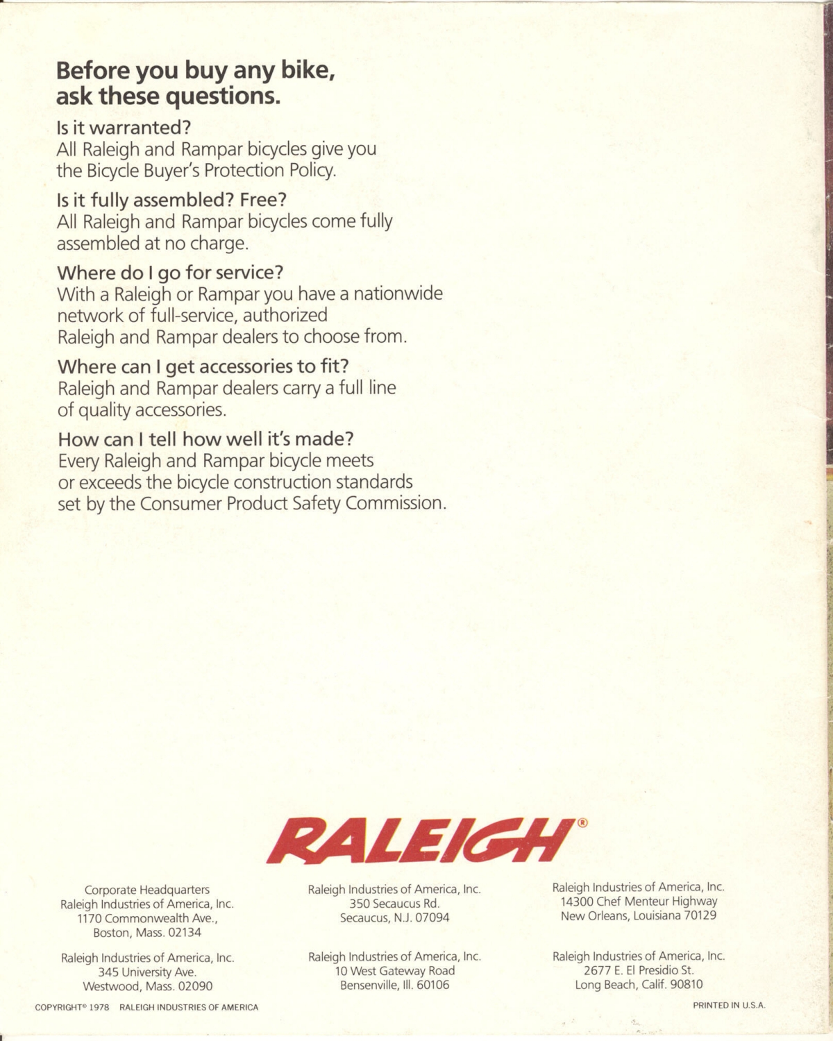 Raleigh catalog (1973)