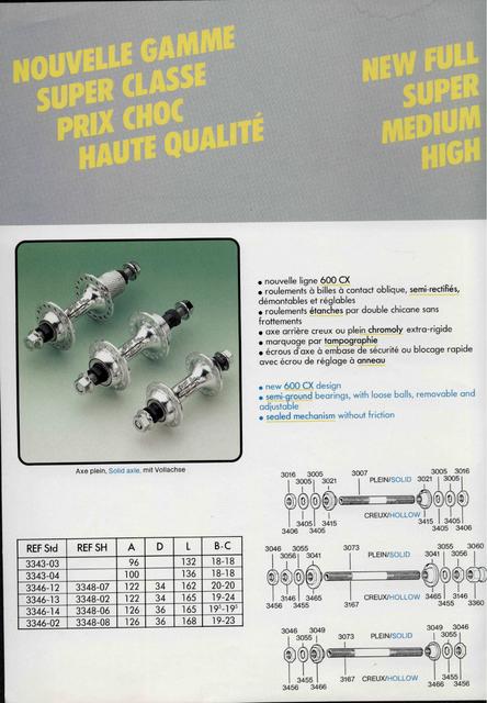 Maillard 600 CX hubset catalog (1985)