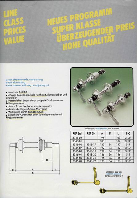 Maillard 600 CX hubset catalog (1985)