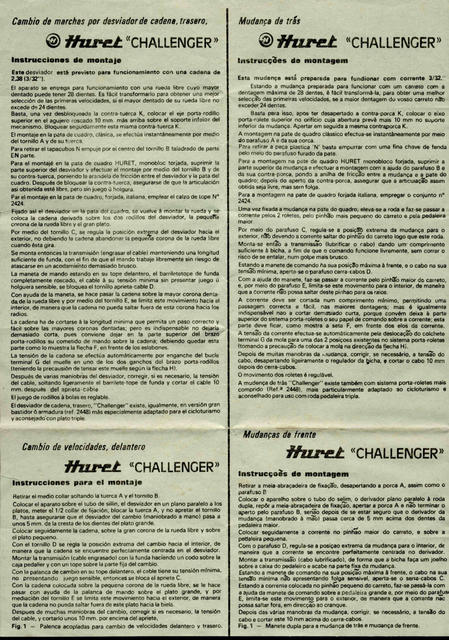 Huret Challenger fitting instructions (1974)