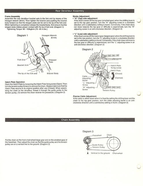 Shimano 105 technical information (1983)