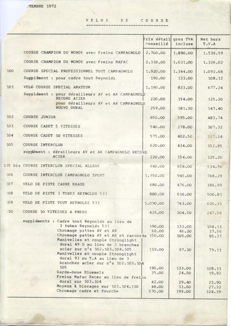 Lejeune price list (09-1972)