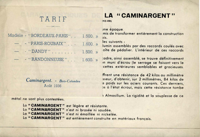 Caminargent catalog (1936)