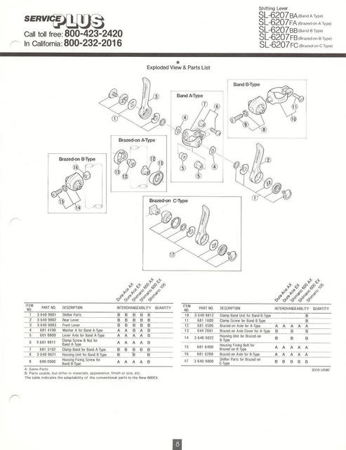 Shimano 600 EX catalog  (11-1983)