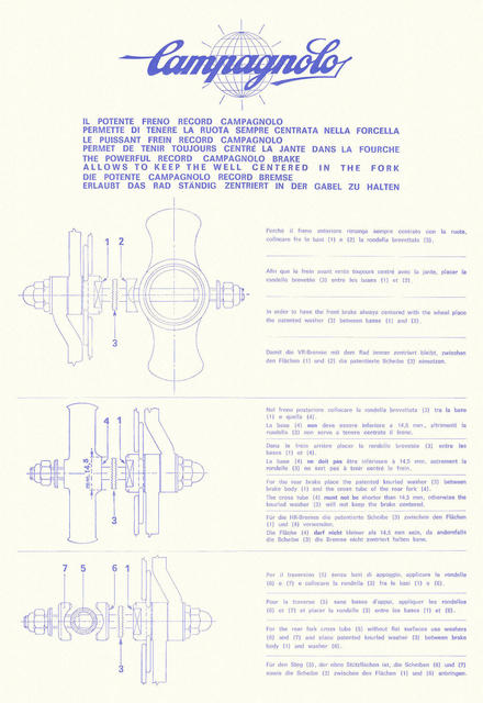 Campagnolo Record brakeset instructions (1971)