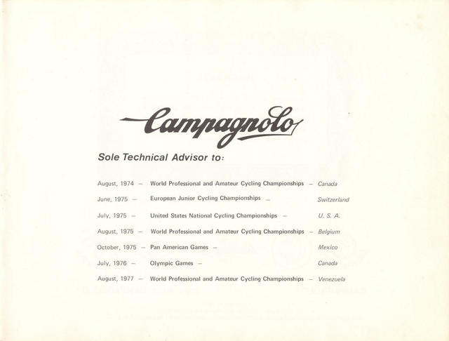 Campagnolo catalog # 17a (1975)