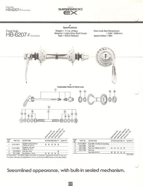 Shimano 600 EX catalog  (11-1983)