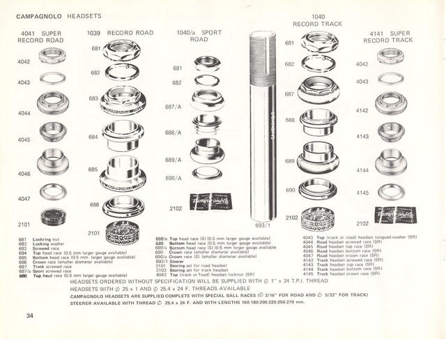 Campagnolo catalog # 17a (1975)