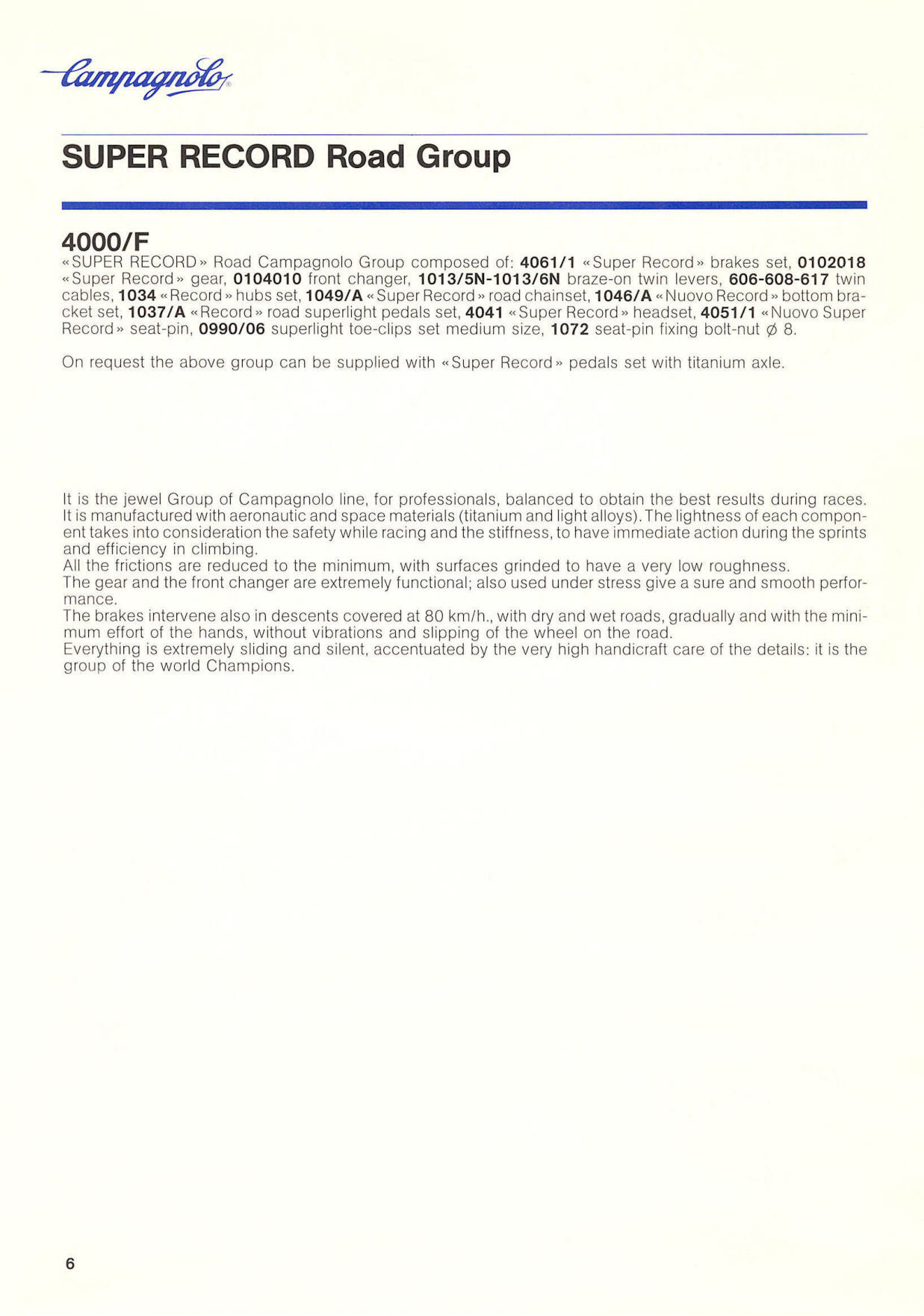 Campagnolo catalog # 18 (12-1985)