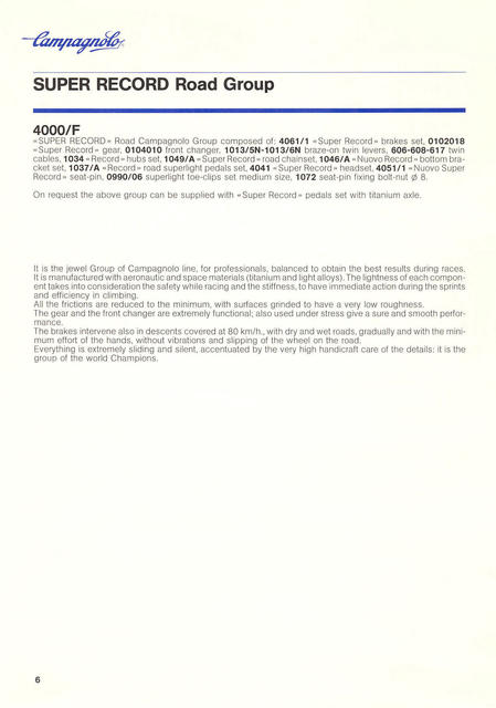 Campagnolo catalog # 18 (12-1985)