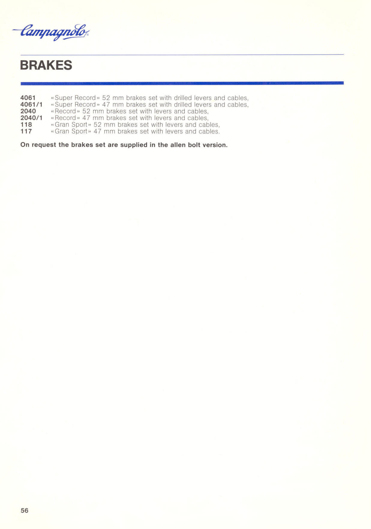 Campagnolo catalog # 18 (12-1985)