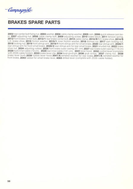 Campagnolo catalog # 18 (12-1985)