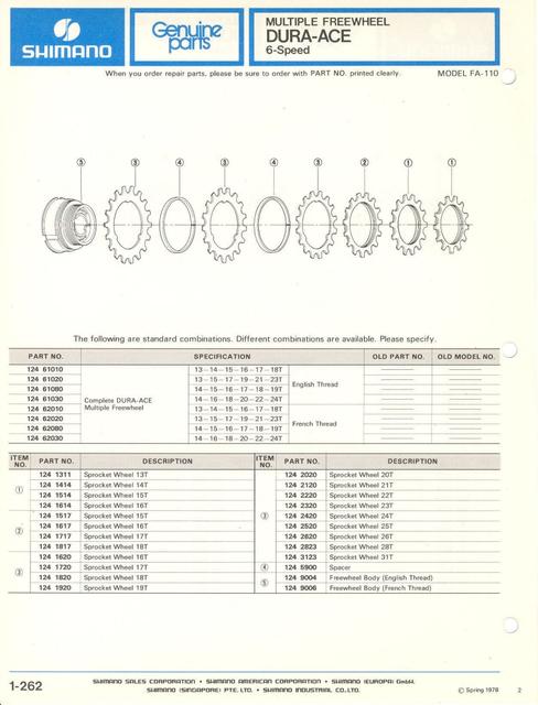 Shimano parts catalog  (04-1979)