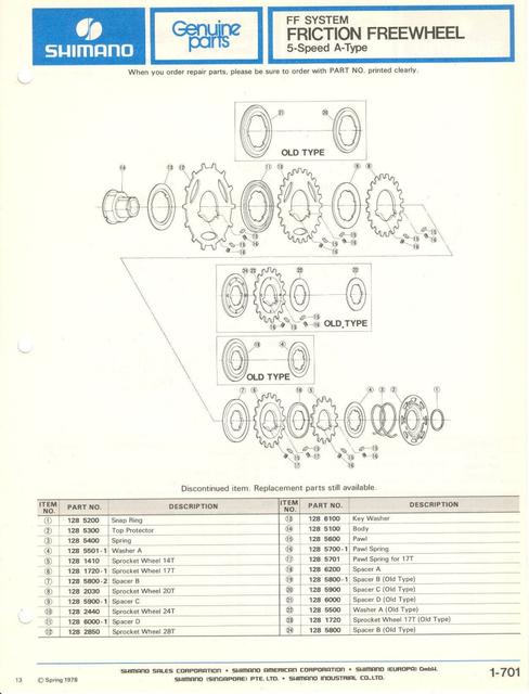 Shimano parts catalog  (04-1979)