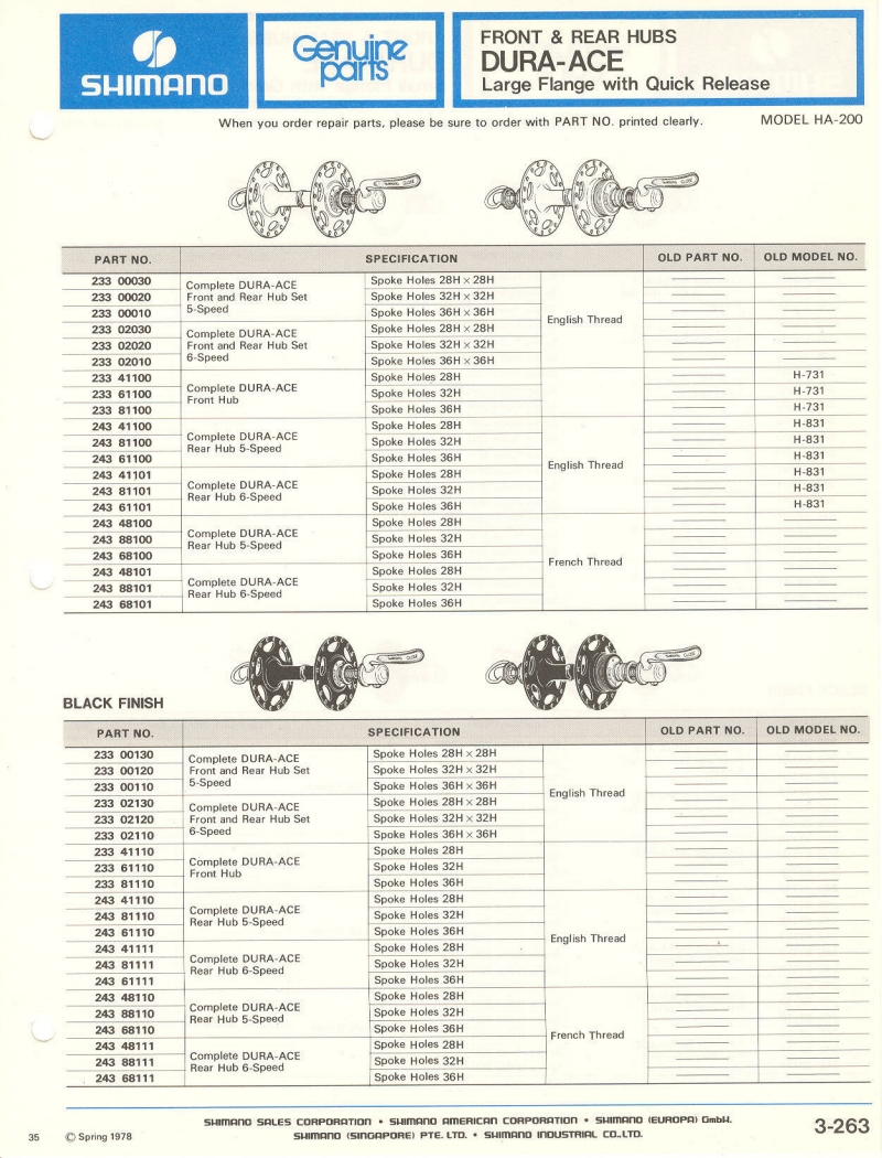 Shimano parts catalog  (04-1979)