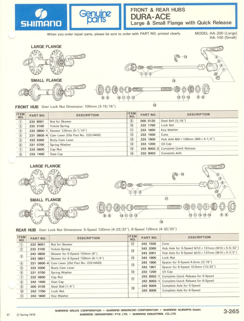 Shimano parts catalog  (04-1979)