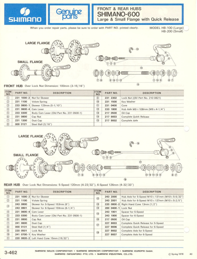 Shimano parts catalog  (04-1979)
