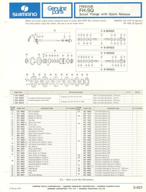 Shimano parts catalog  (04-1979)