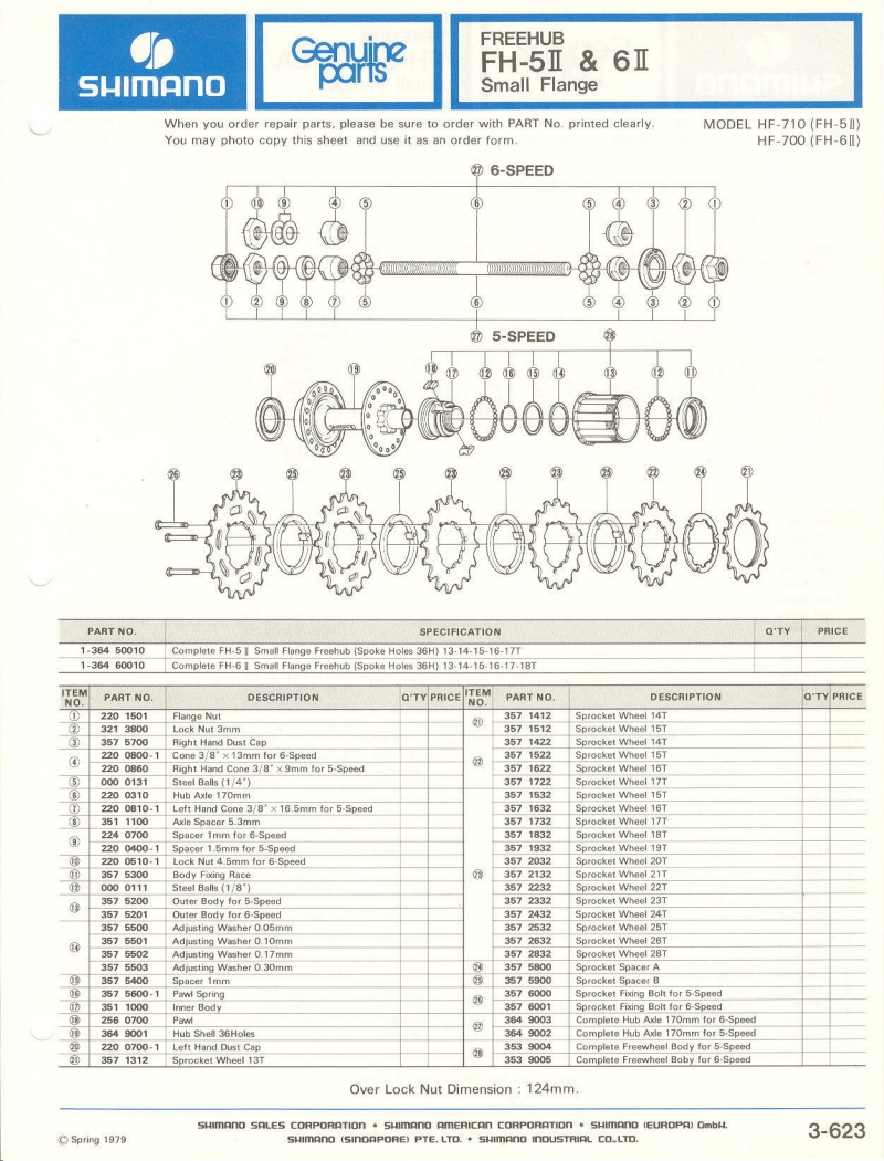 Shimano parts catalog  (04-1979)