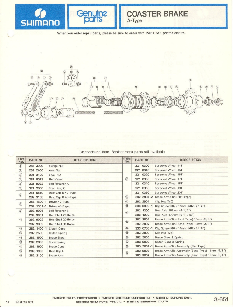 Shimano parts catalog  (04-1979)