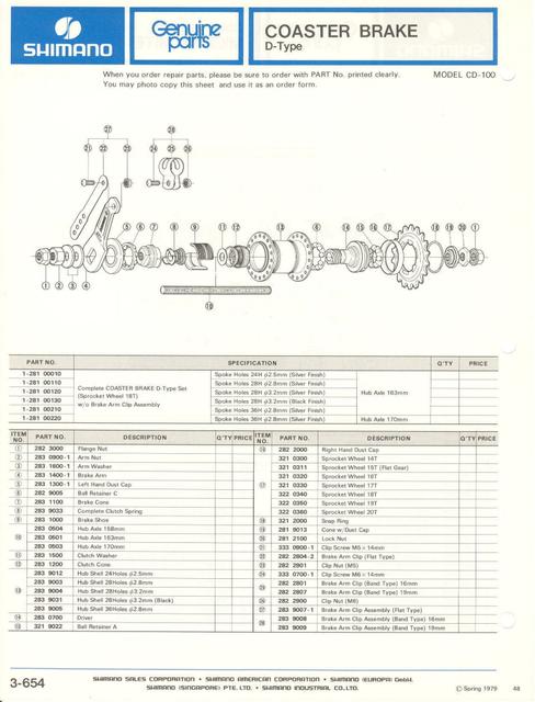 Shimano parts catalog  (04-1979)