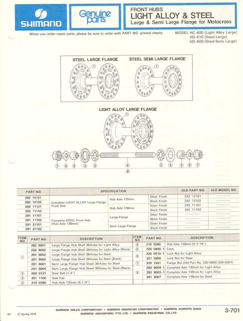 Shimano parts catalog  (04-1979)