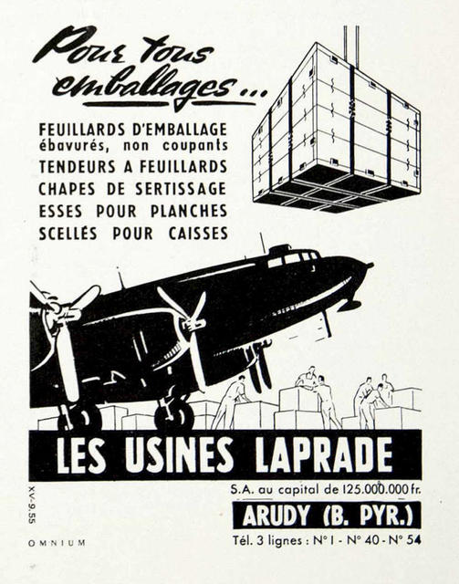 Usines Laprade / Arudy advertisement (1957)