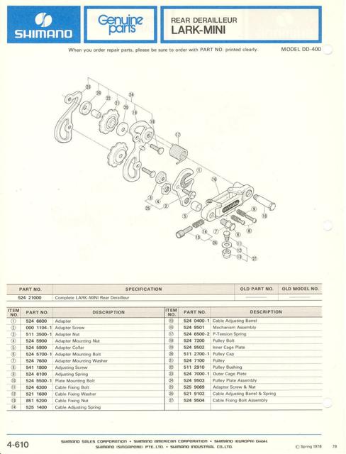 Shimano parts catalog  (04-1979)