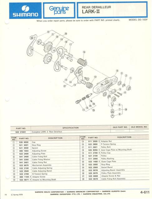 Shimano parts catalog  (04-1979)