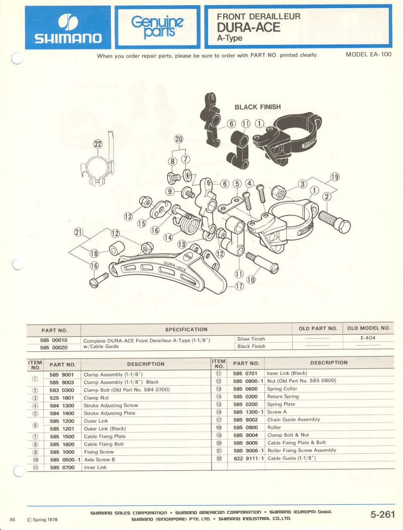 Shimano parts catalog  (04-1979)