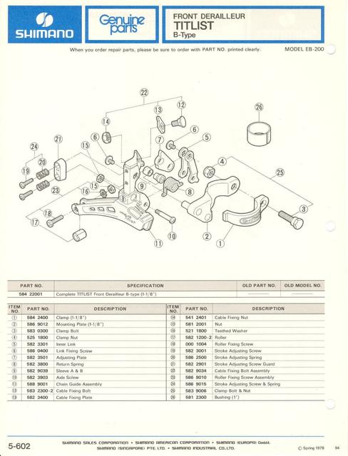 Shimano parts catalog  (04-1979)