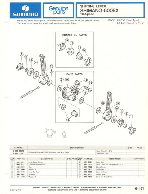 Shimano parts catalog  (04-1979)