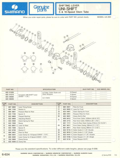 Shimano parts catalog  (04-1979)