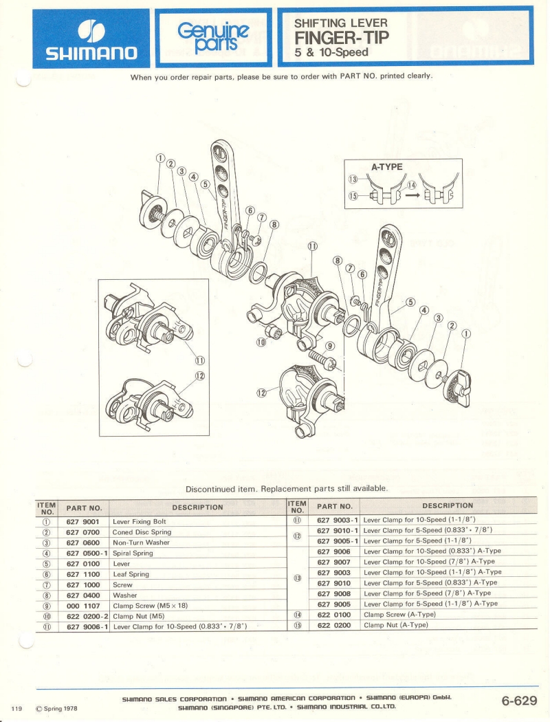 Shimano parts catalog  (04-1979)