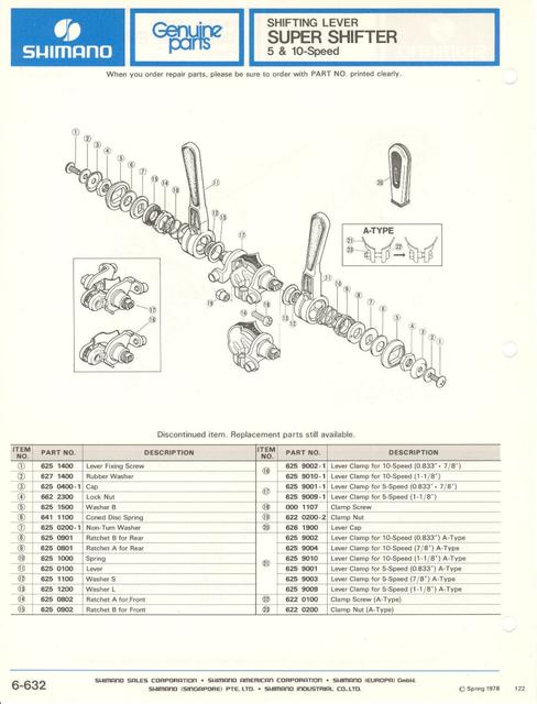 Shimano parts catalog  (04-1979)