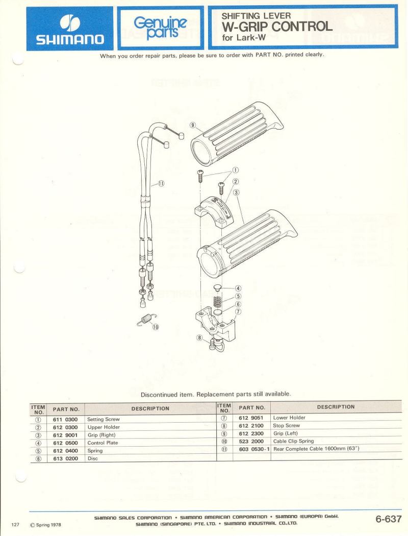 Shimano parts catalog  (04-1979)