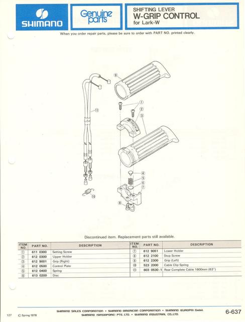 Shimano parts catalog  (04-1979)