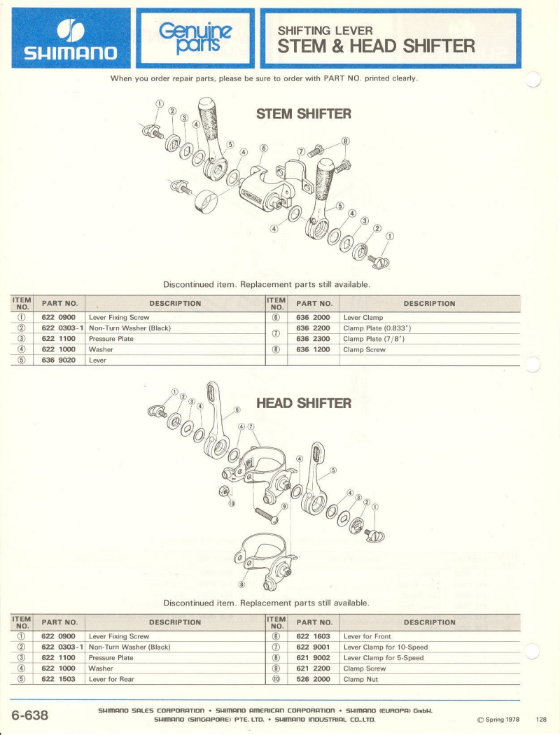 Shimano parts catalog  (04-1979)