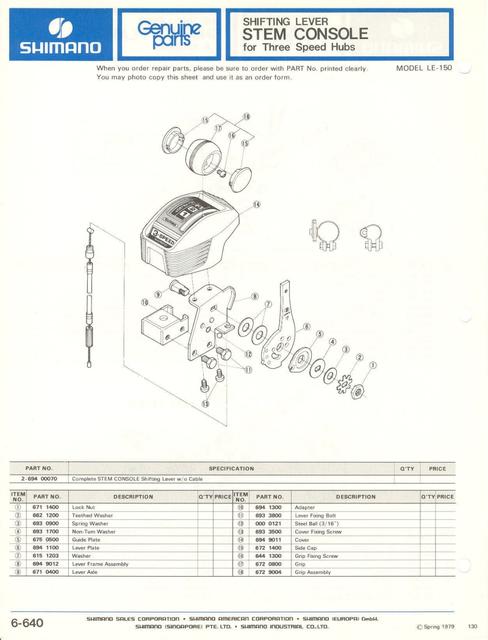 Shimano parts catalog  (04-1979)