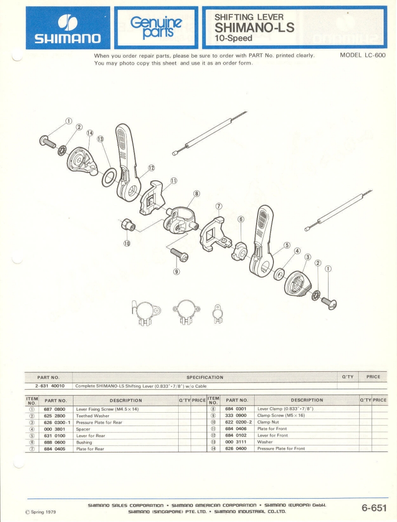 Shimano parts catalog  (04-1979)