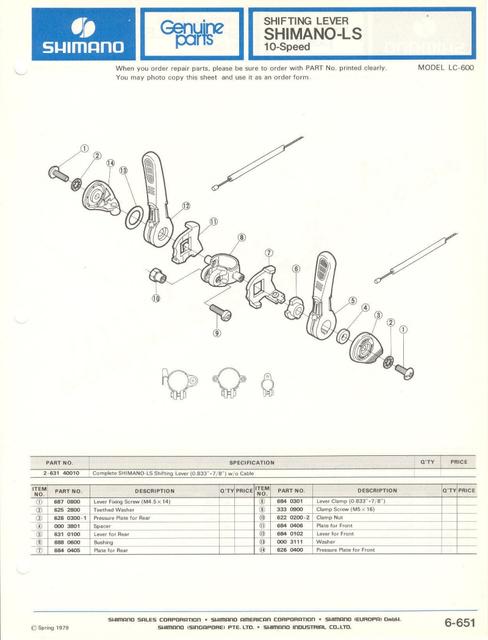 Shimano parts catalog  (04-1979)