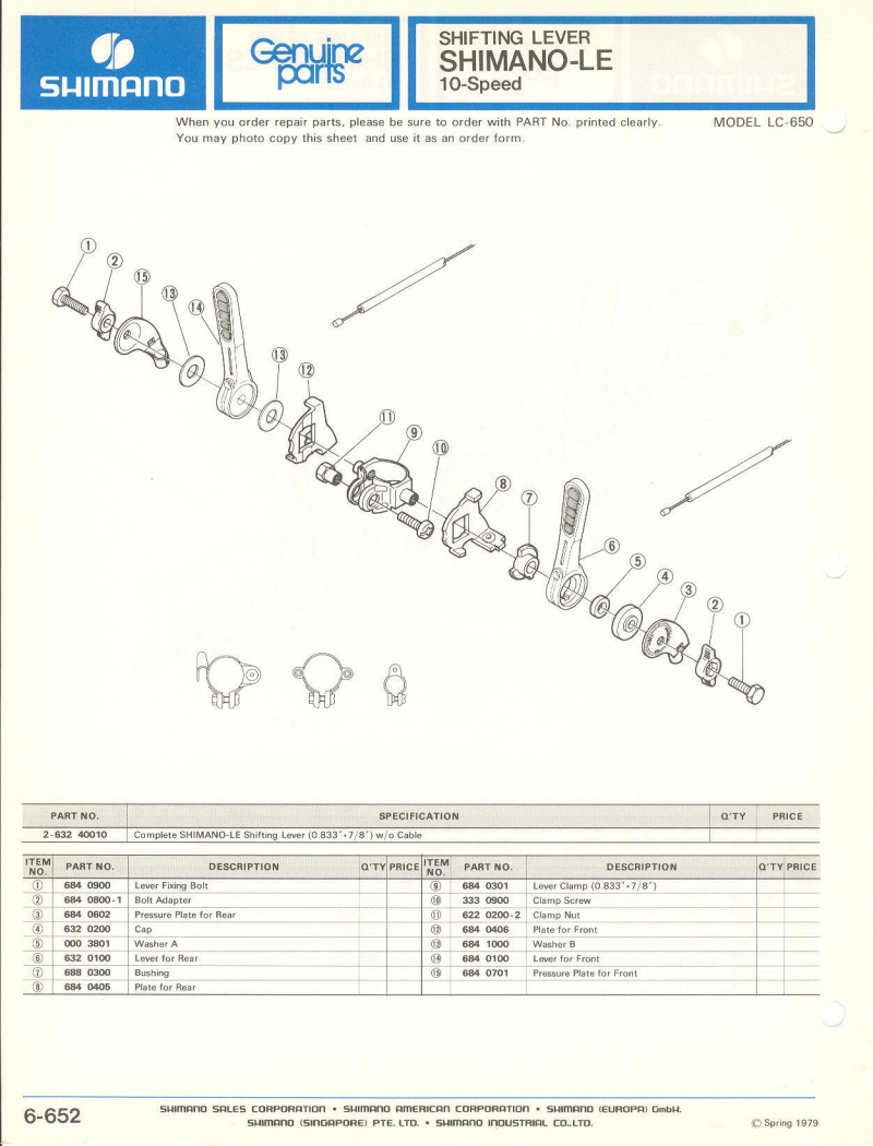 Shimano parts catalog  (04-1979)
